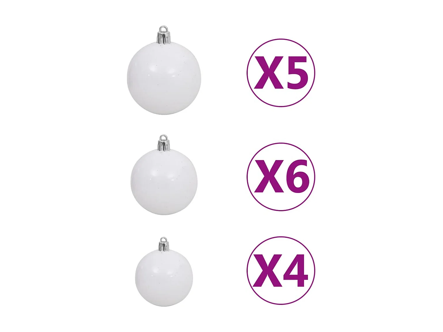 Künstlicher Weihnachtsbaum mit Schnee & Kugeln 150 LEDs 120 cm