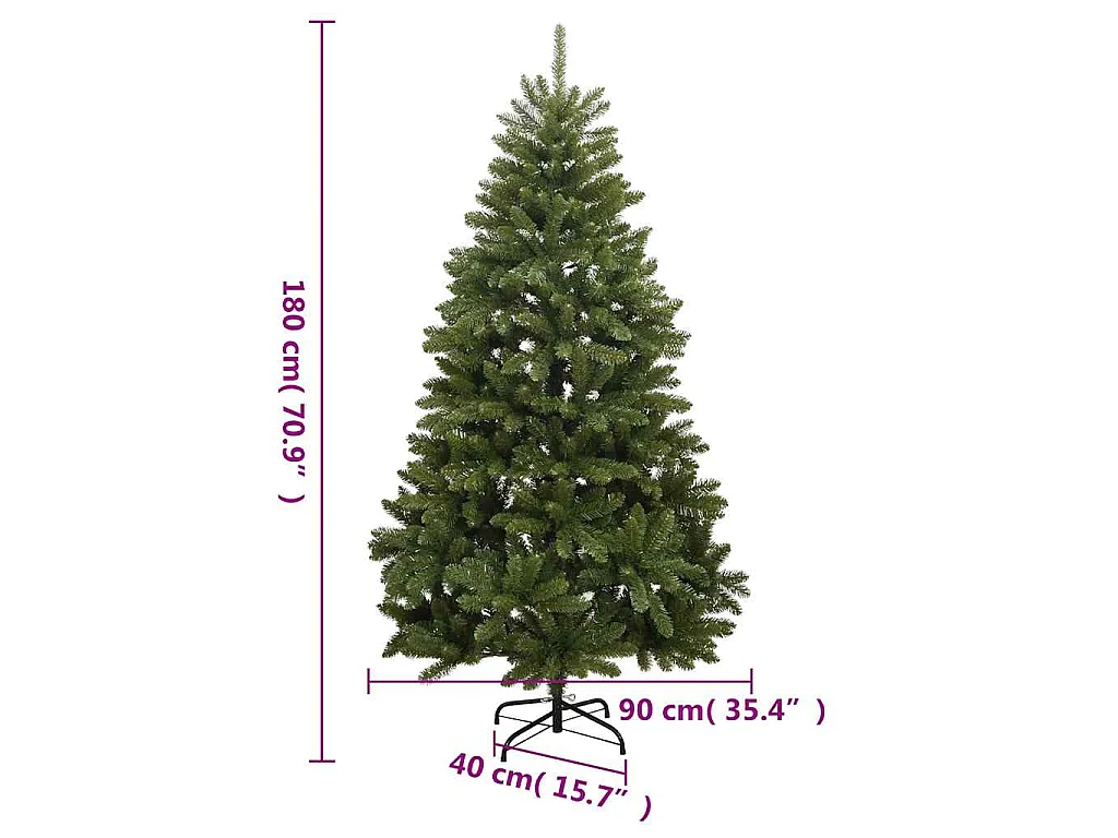 Sapin de Noël artificiel articulé 300 LED et boules 180 cm
