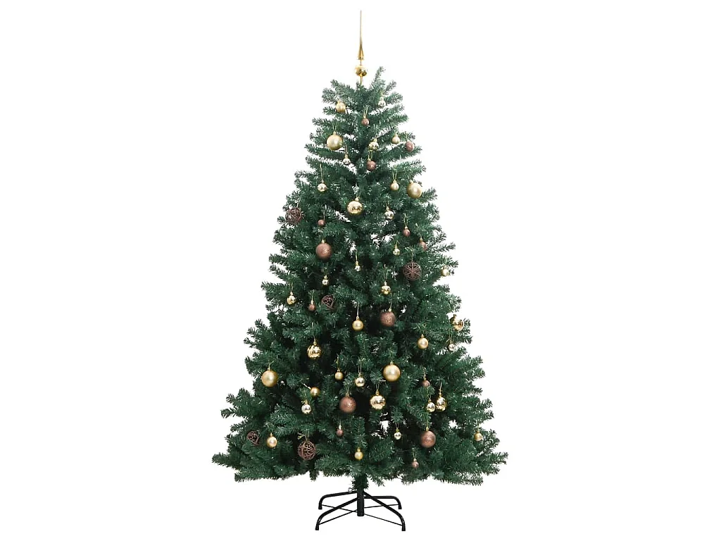 Sapin de Noël artificiel articulé 300 LED et boules 180 cm