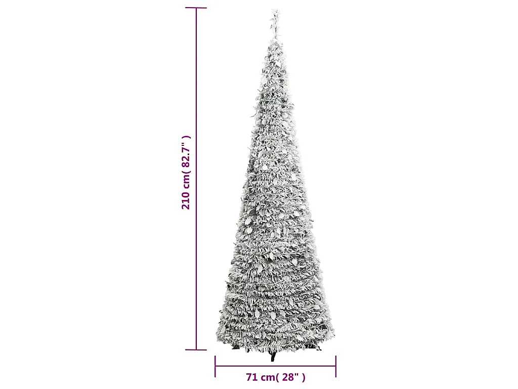 Árbol de Navidad artificial desplegable con nieve 200 LED 210cm