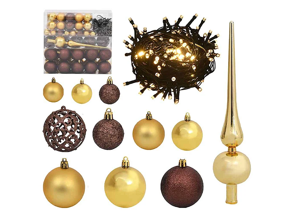 Sapin de Noël artificiel articulé 300 LED et boules 240 cm