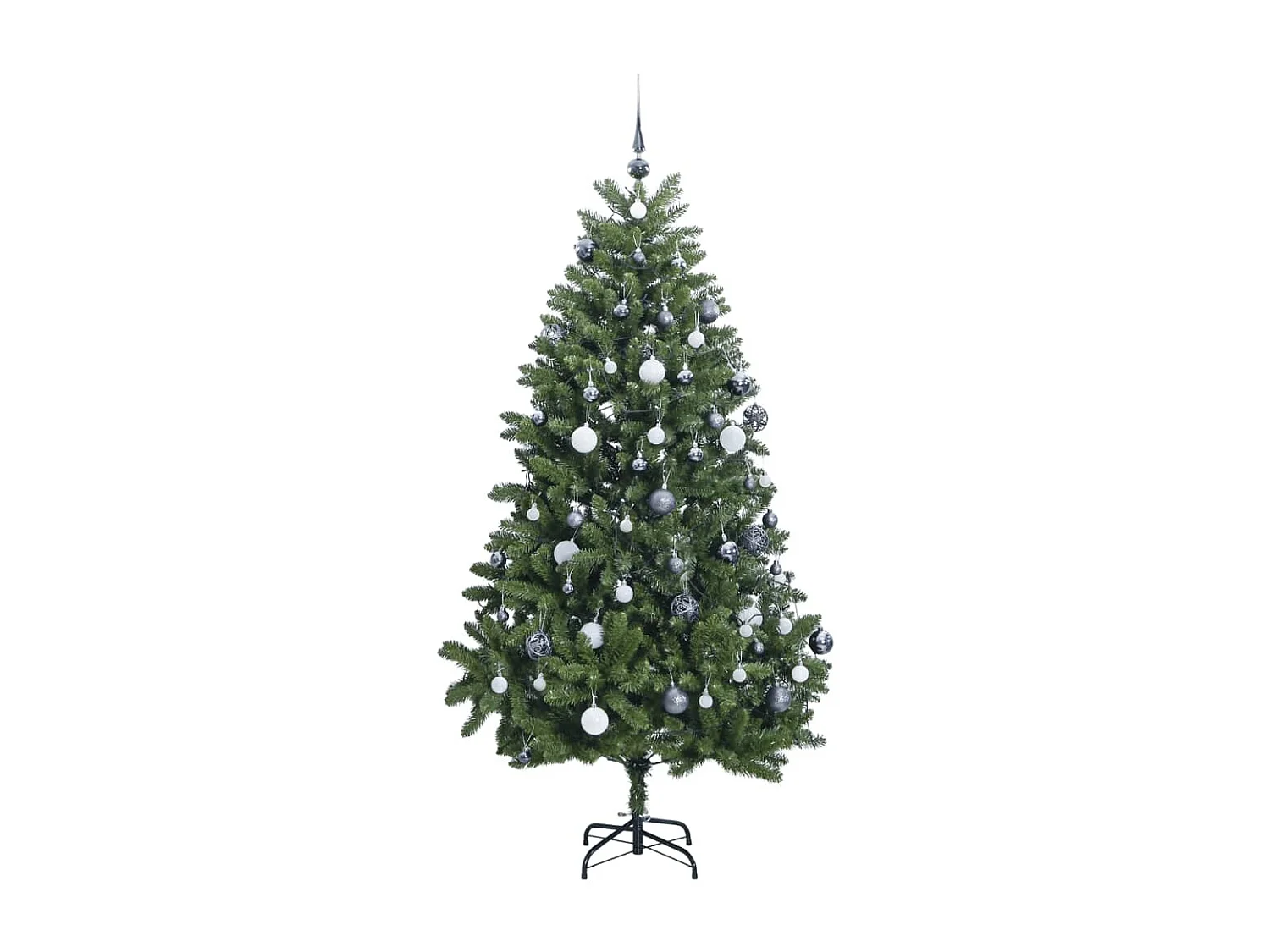 Kunstkerstboom met scharnieren 300 LED's en kerstballen 270 cm
