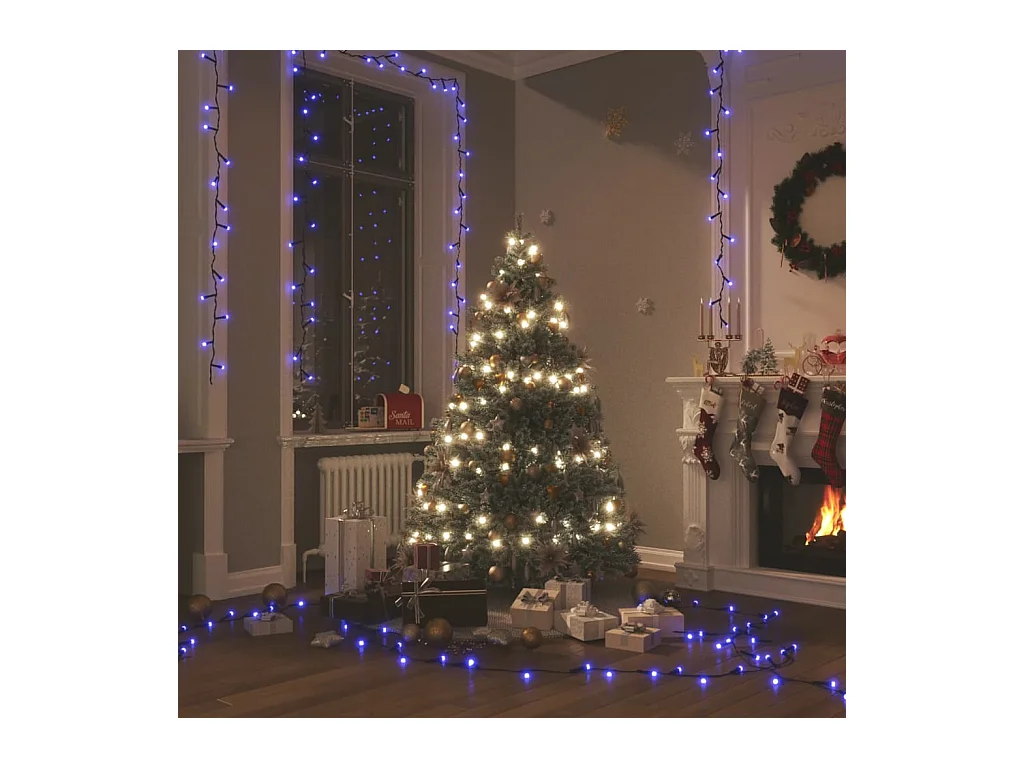 Lichtslinger met 300 LED's 30 m PVC blauw