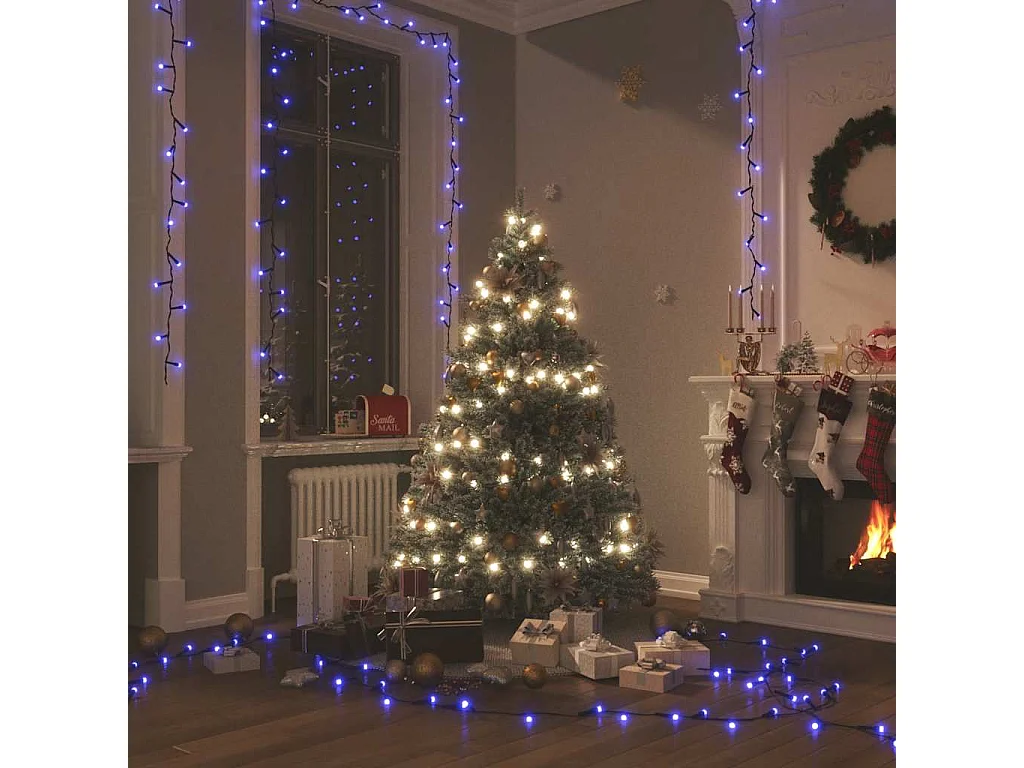 Guirlande LED avec 300 LED Bleu 30 m PVC