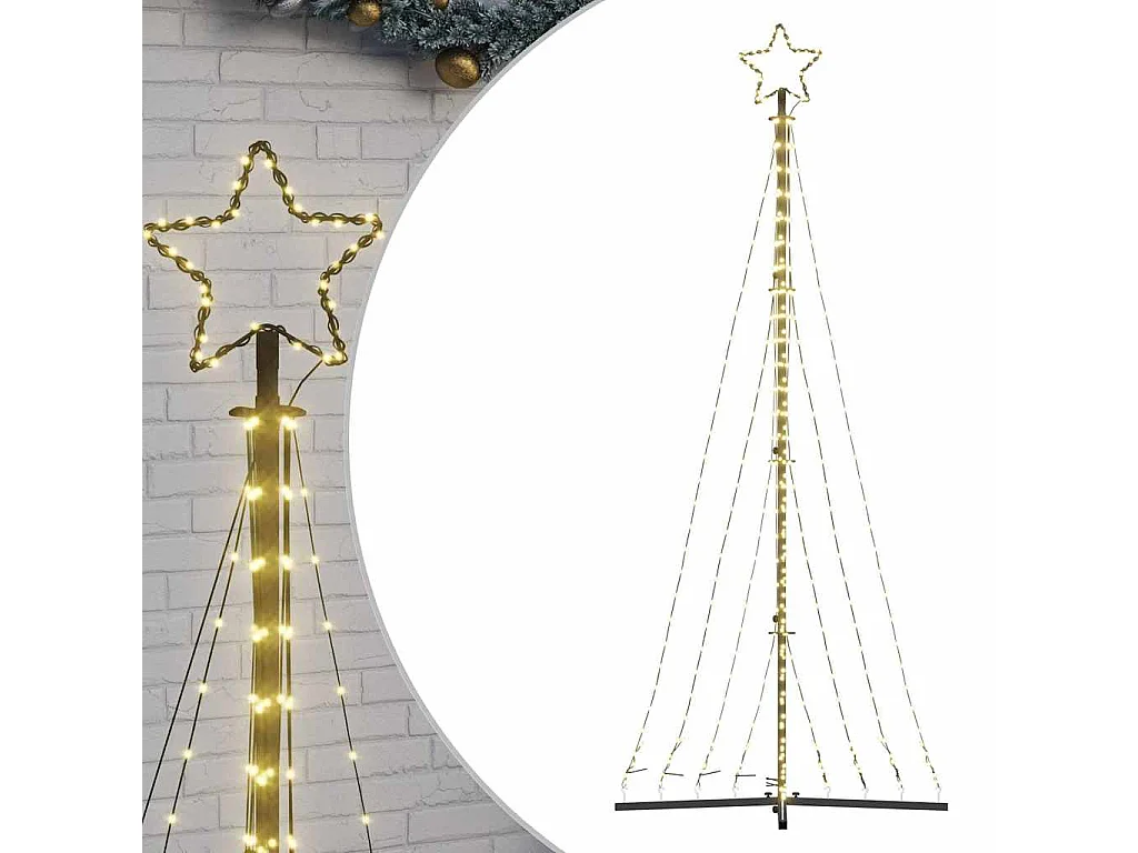Sapin de Noël à LED 447 LED blanc chaud 250 cm