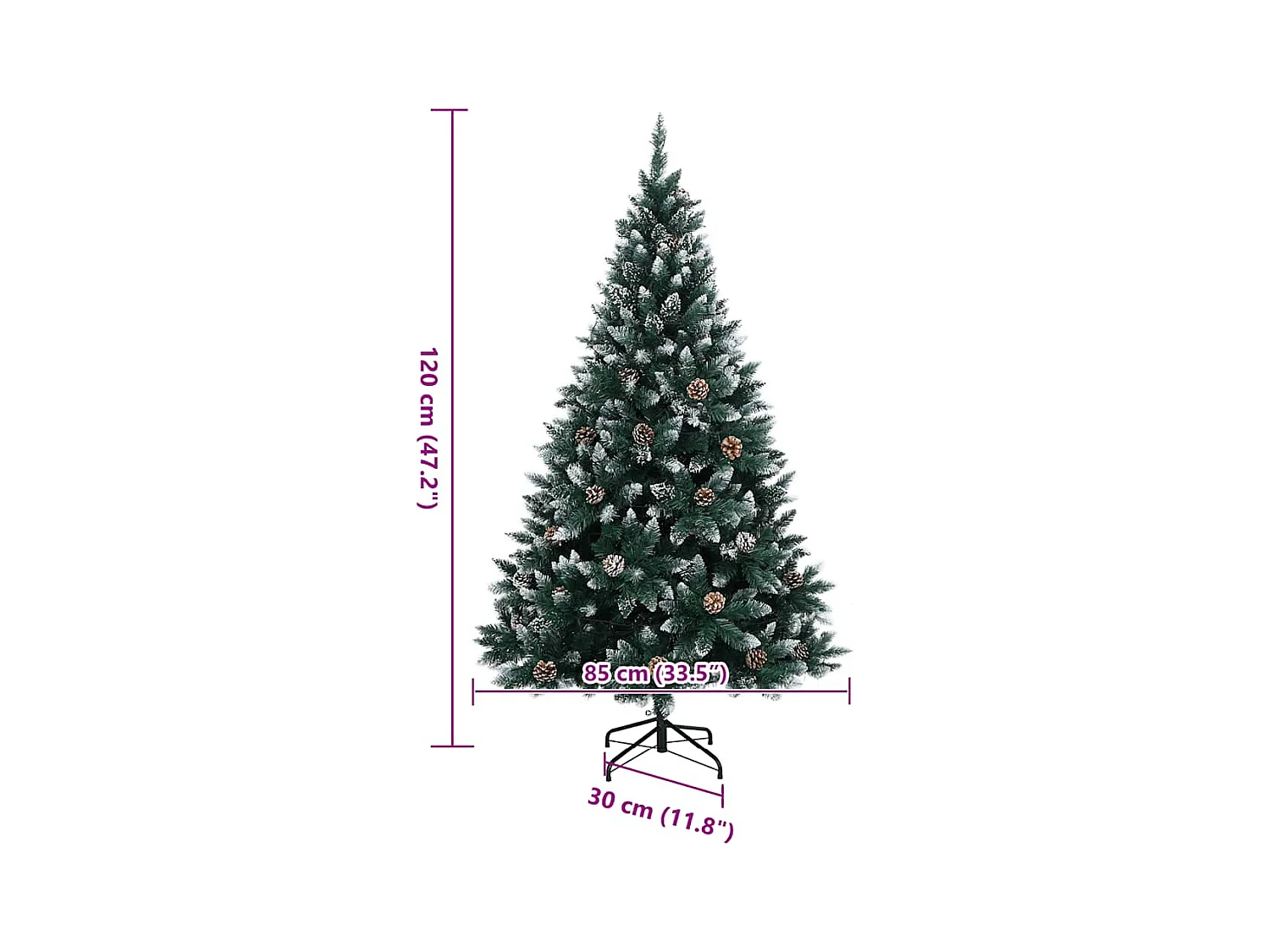 Sapin de Noël artificiel 150 LED 120 cm