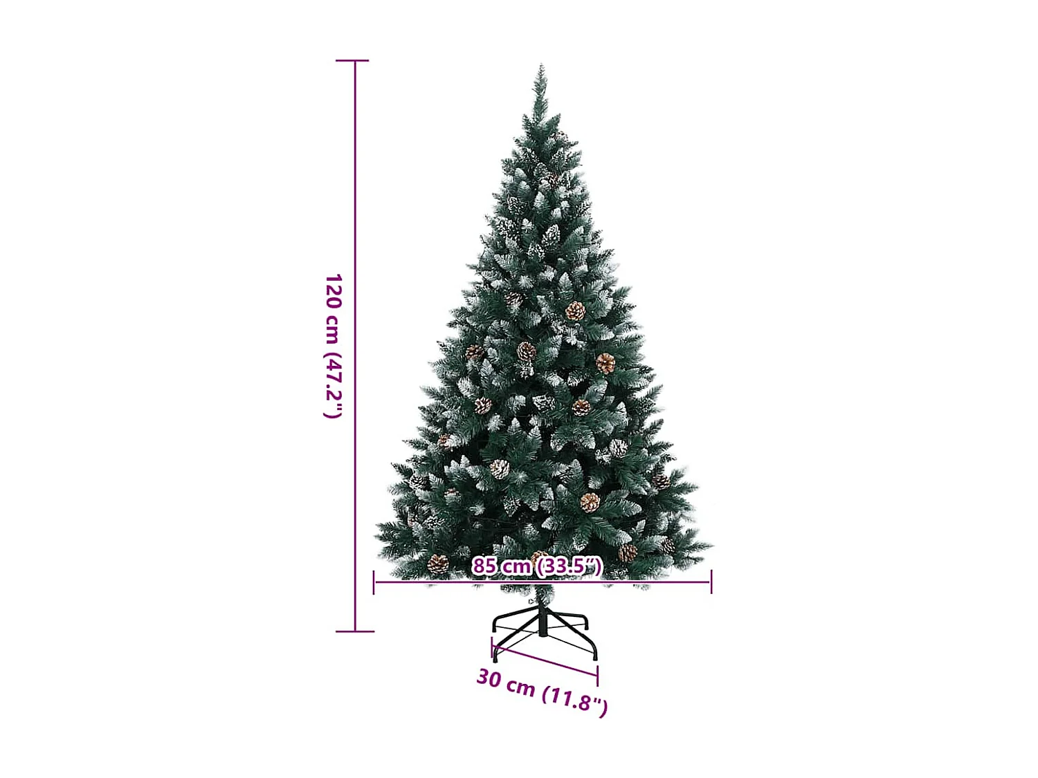 Sapin de Noël artificiel 150 LED 120 cm