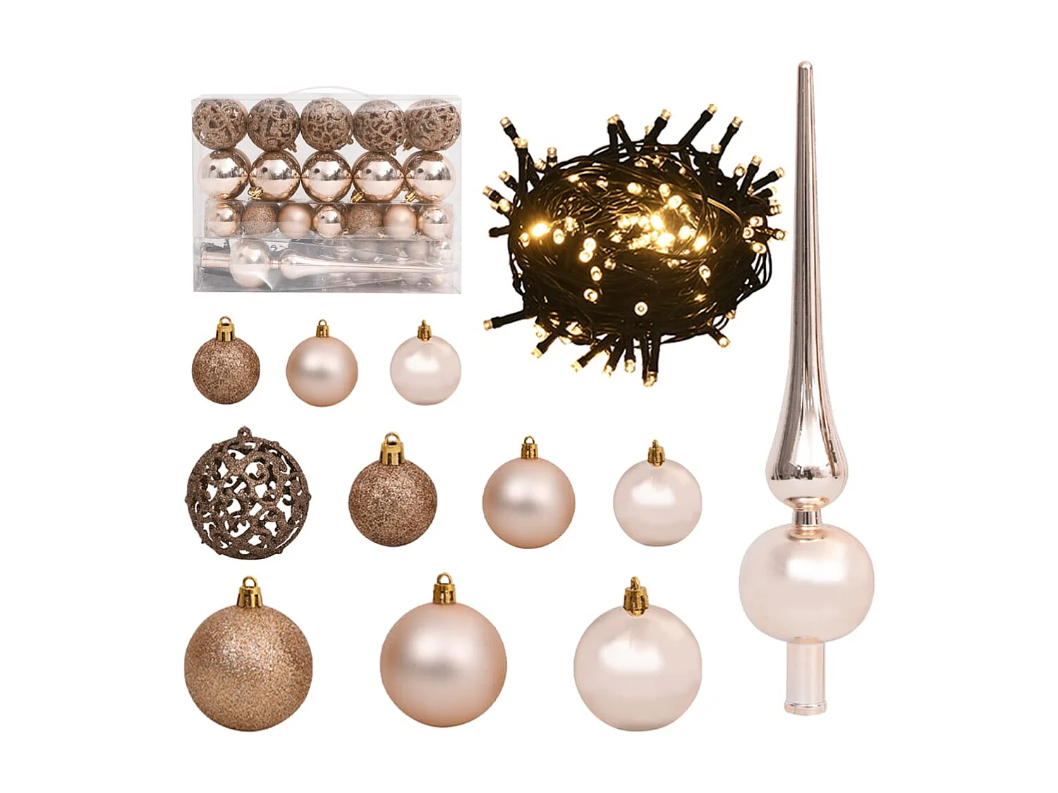 Sapin de Noël artificiel 150 LED&boules&neige floquée 120 cm