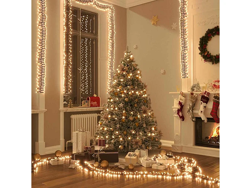 Guirlande lumineuse à LED groupées 400LED Blanc chaud 7,4 m PVC