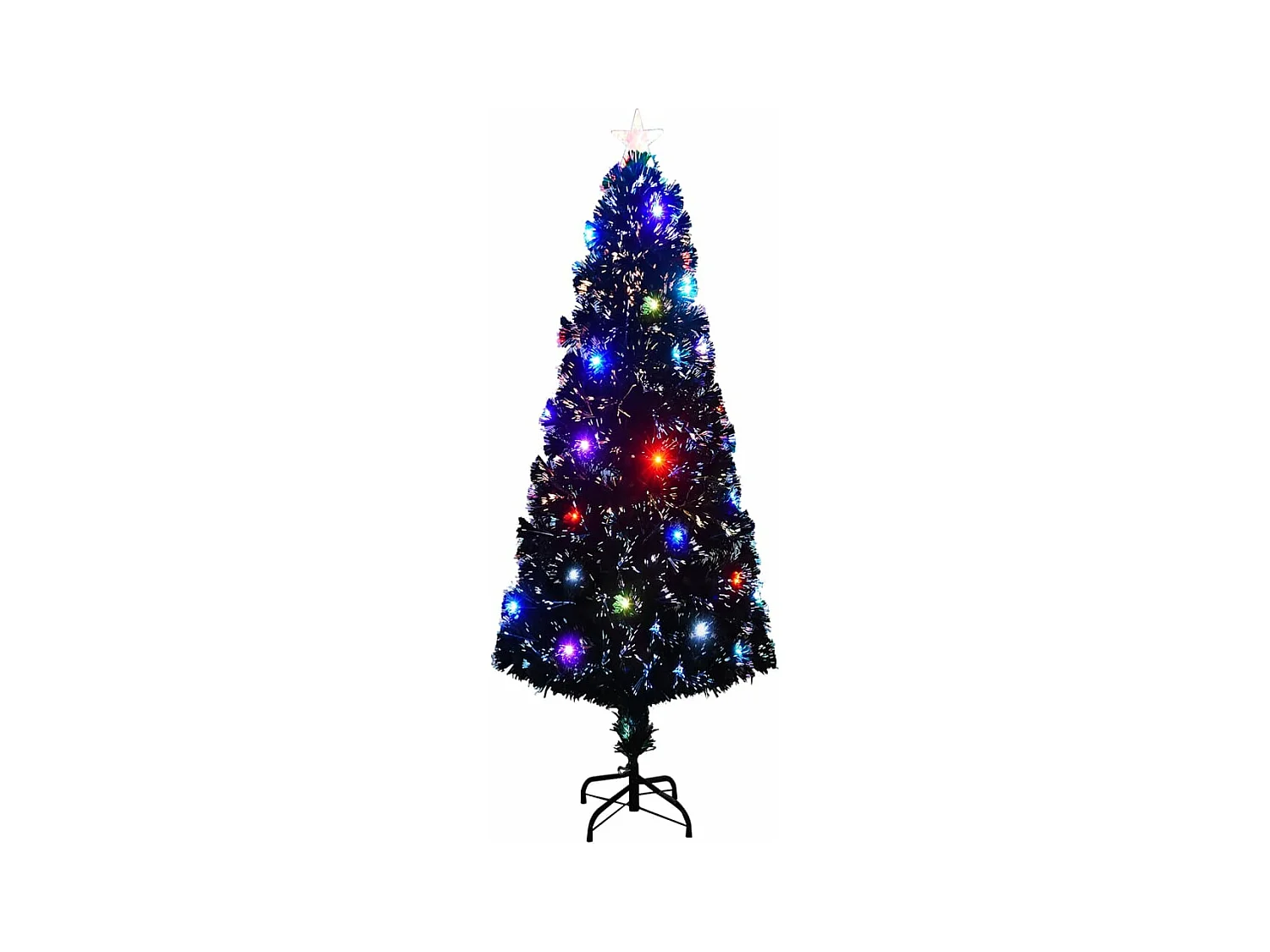 Albero di Natale Preilluminato con Supporto 240 cm Fibra Ottica