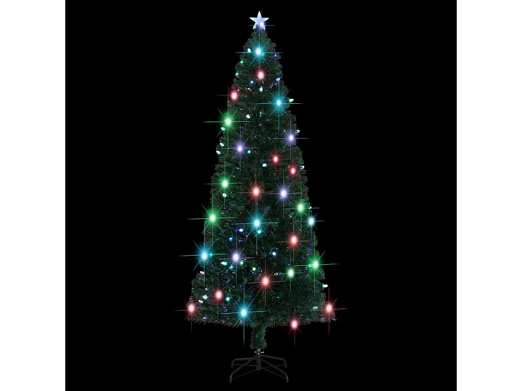 Árvore de Natal pré-iluminada c/ suporte e LED 240 cm fibra ótica