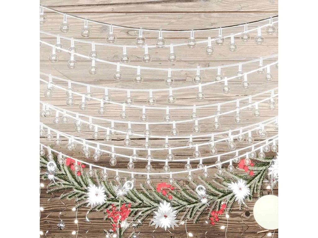 Guirlande lumineuse Globe 20 m 200 LED Blanc froid 8 fonctions