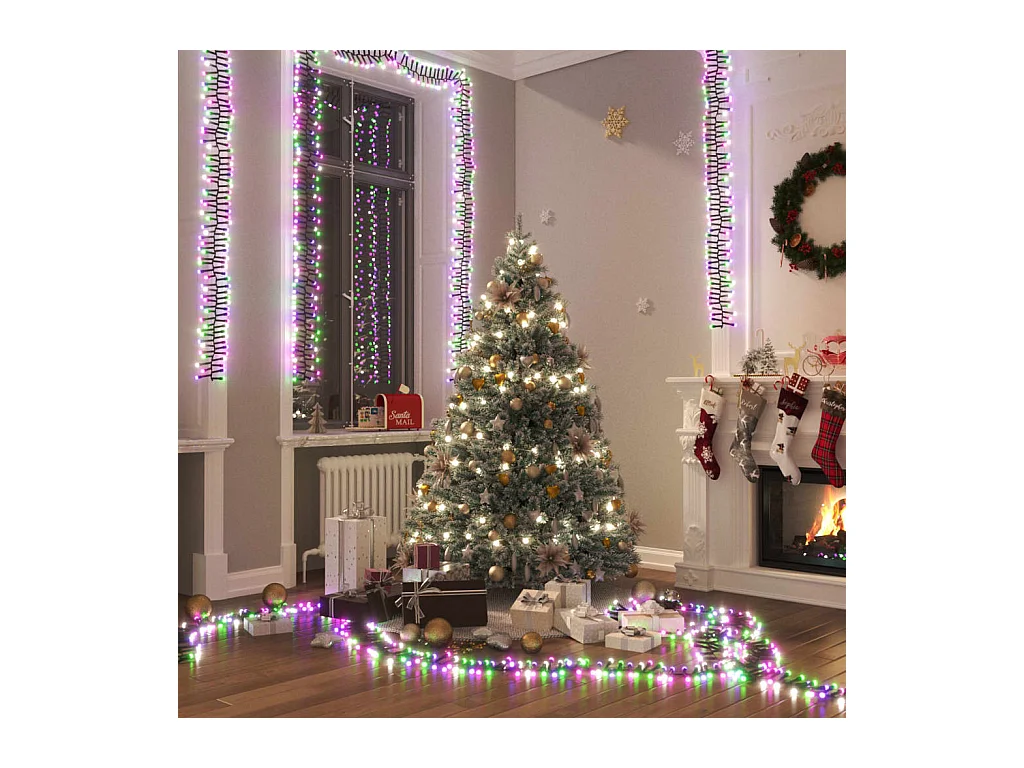 Guirlande à LED groupées 400 LED Multicolore pastel 7,4 m PVC