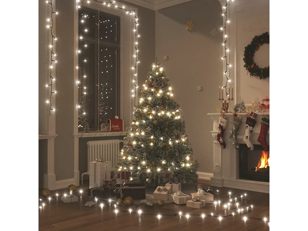 Guirlande LED avec 150 LED Blanc froid 15 m PVC