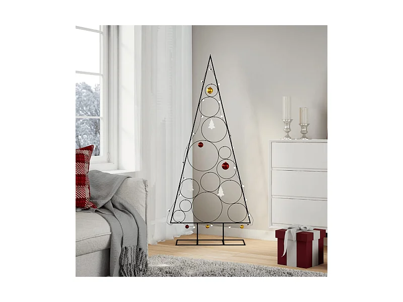 Metall-Weihnachtsbaum für Dekorationen Schwarz 150 cm