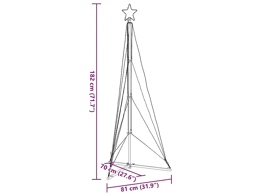 LED-kerstboom 363 LEDs warm wit 182 cm