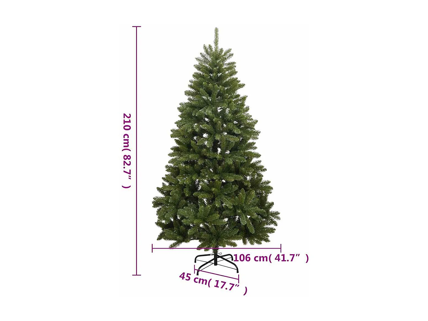 Sapin de Noël artificiel articulé 300 LED et boules 210 cm