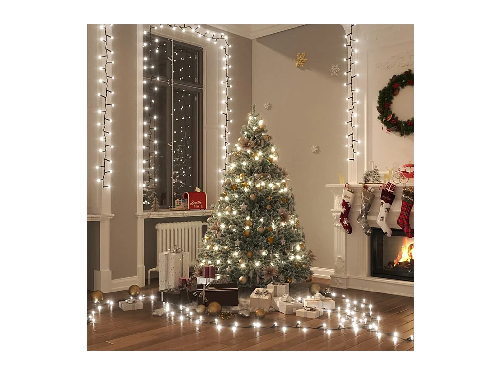 Guirlande à LED compacte avec 1000 LED Blanc froid 25 m PVC