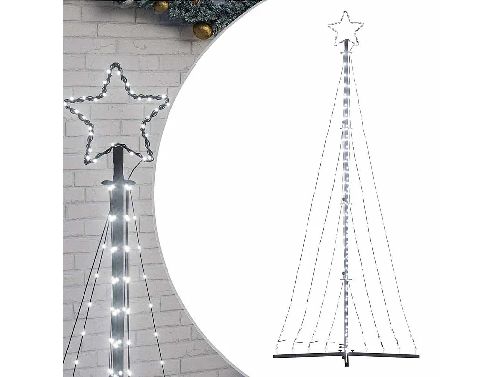LED Weihnachtsbaum 447 LEDs Kaltweiß 250 cm