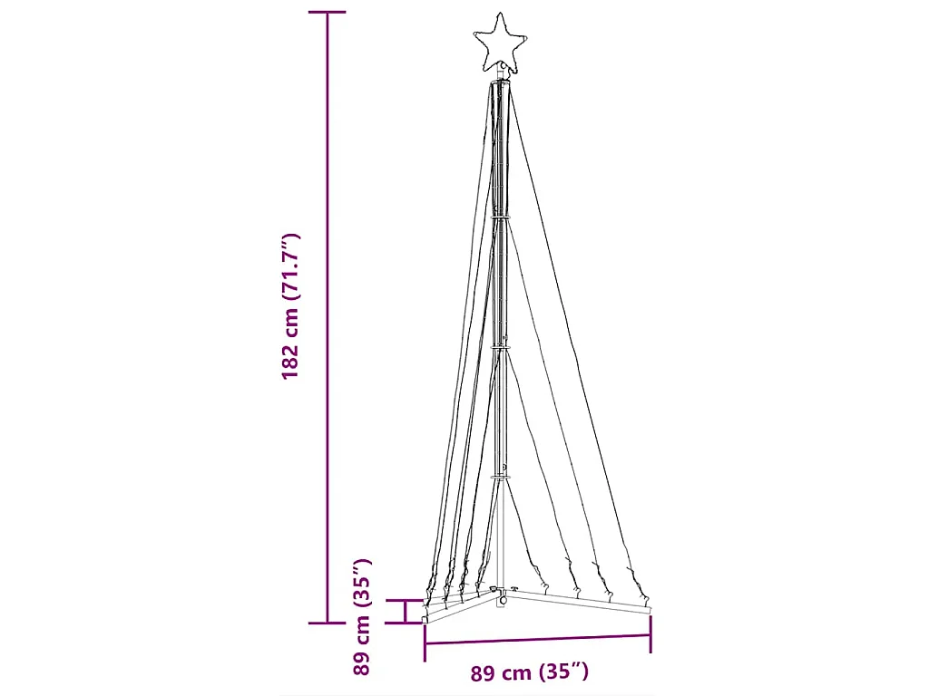 LED-kerstboom 339 LEDs warm wit 182 cm