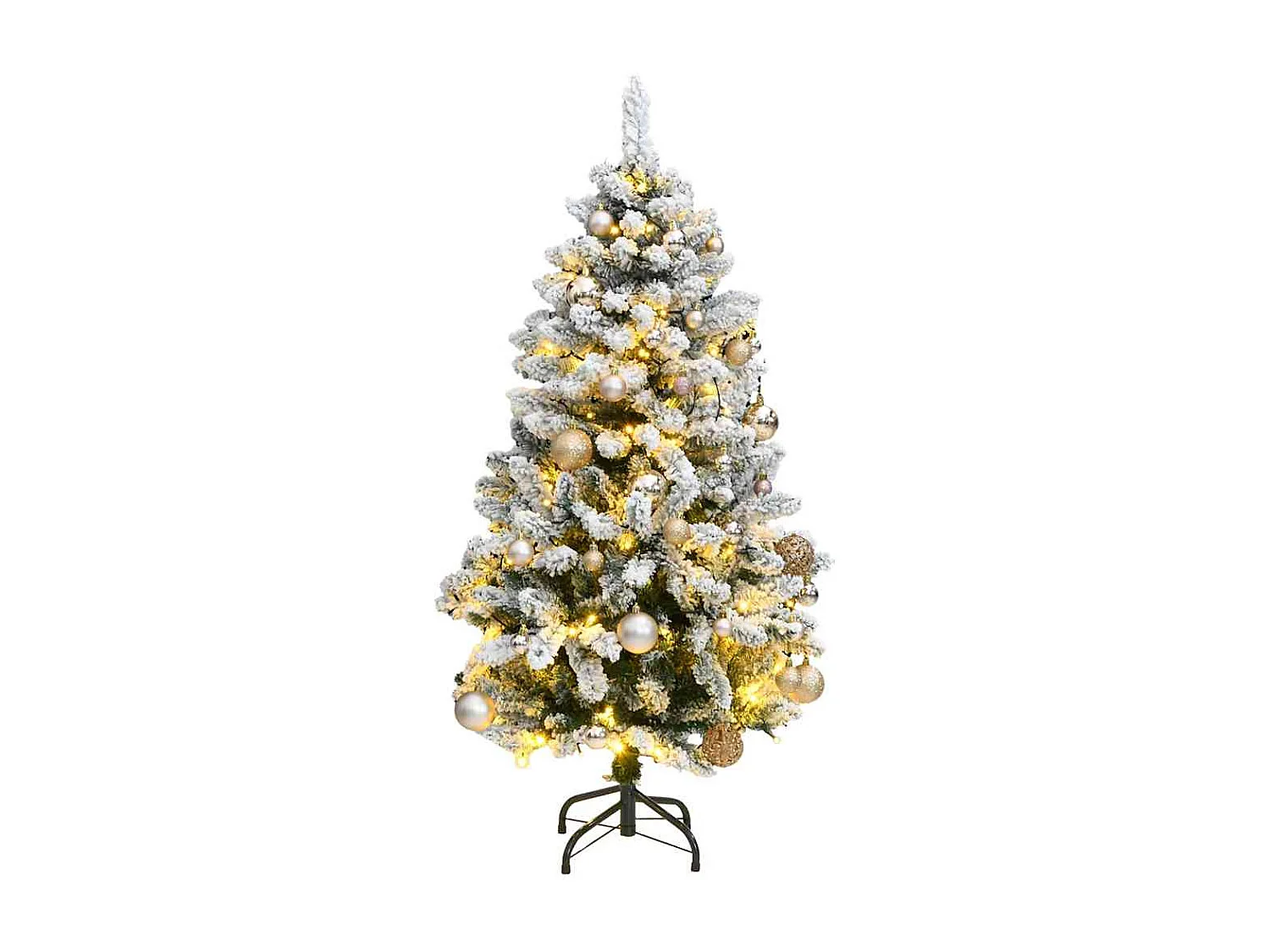 Sapin de Noël artificiel articulé 150 LED et boules 120 cm