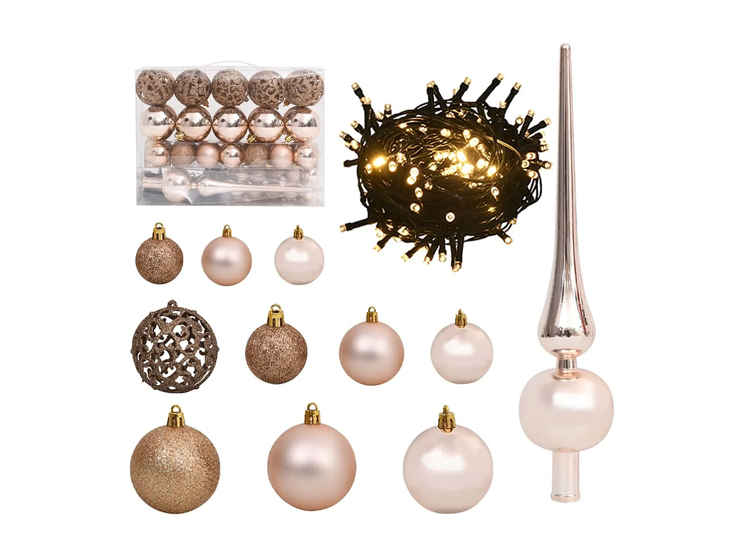 Sapin de Noël artificiel articulé 150 LED et boules 120 cm