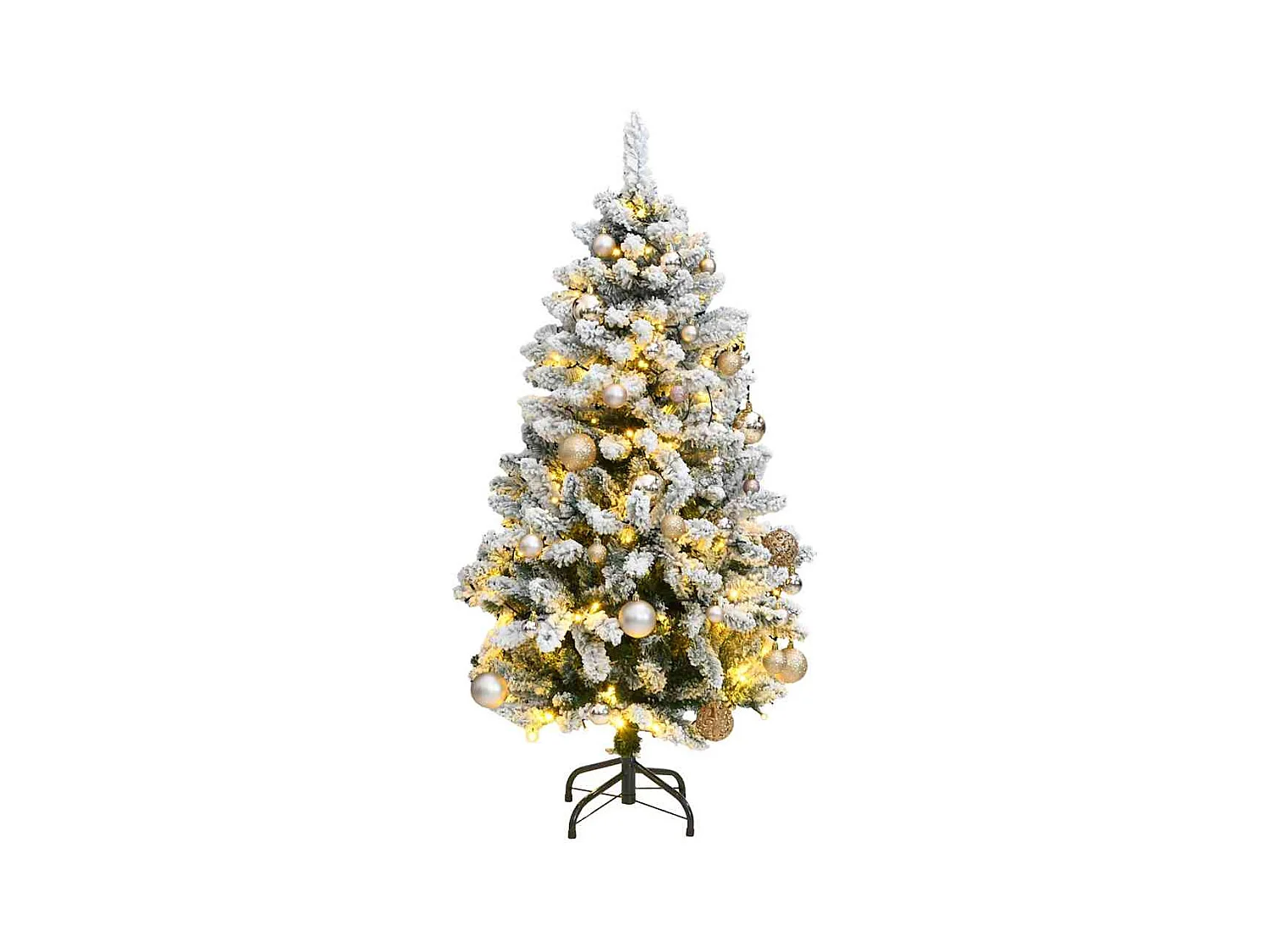 Sapin de Noël artificiel articulé 150 LED et boules 120 cm
