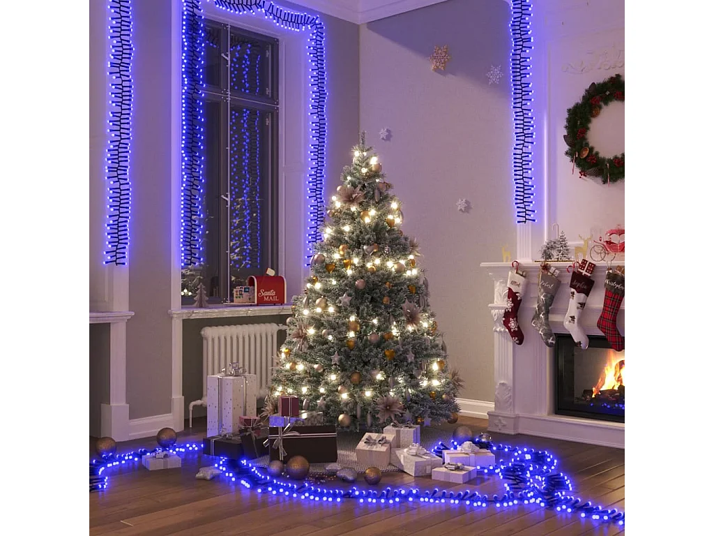 Lichtslinger cluster met 3000 LED's blauw PVC