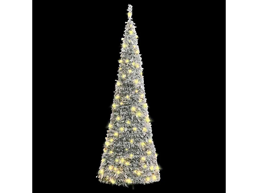 Sapin de Noël artificiel escamotable avec neige floquée 150 LED