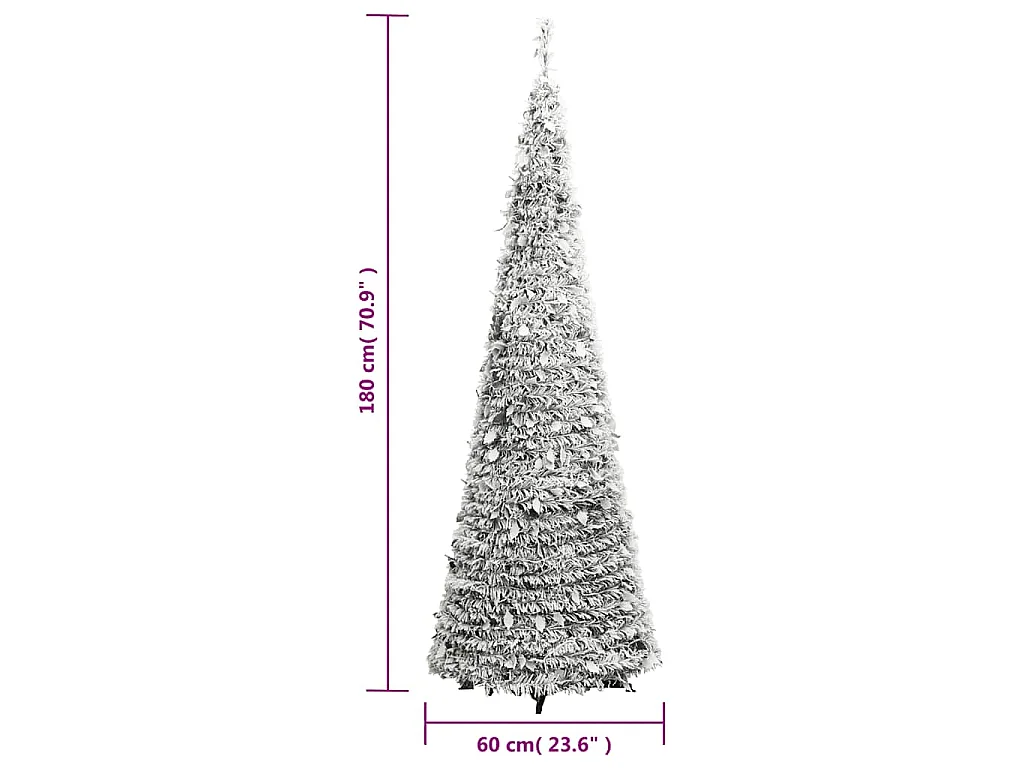 Árvore de Natal artificial pop-up c/ 150 luzes LED e neve 180cm
