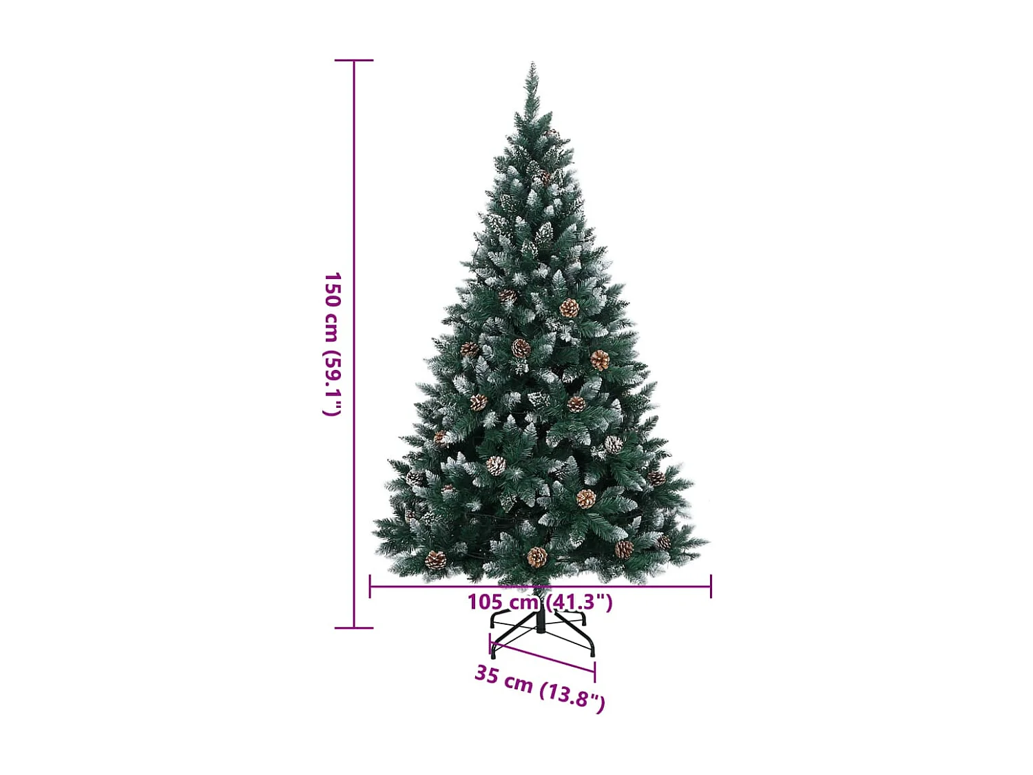 Árbol de Navidad artificial 150 LEDs 150 cm