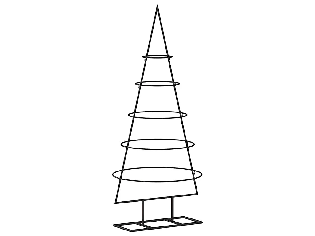 Albero di Natale Decorativo in Metallo Nero 90 cm