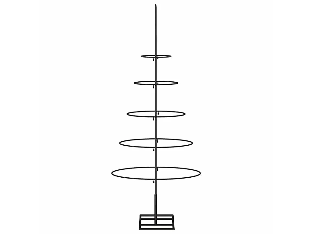 Albero di Natale Decorativo in Metallo Nero 90 cm