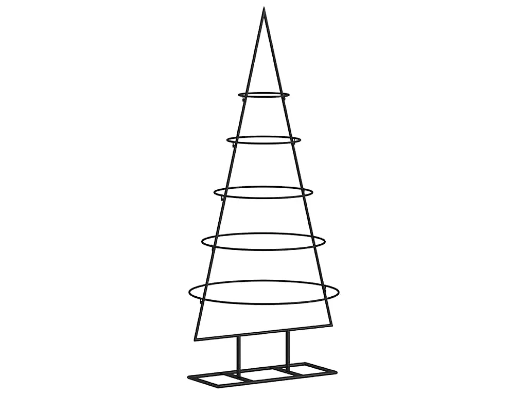 Albero di Natale Decorativo in Metallo Nero 90 cm