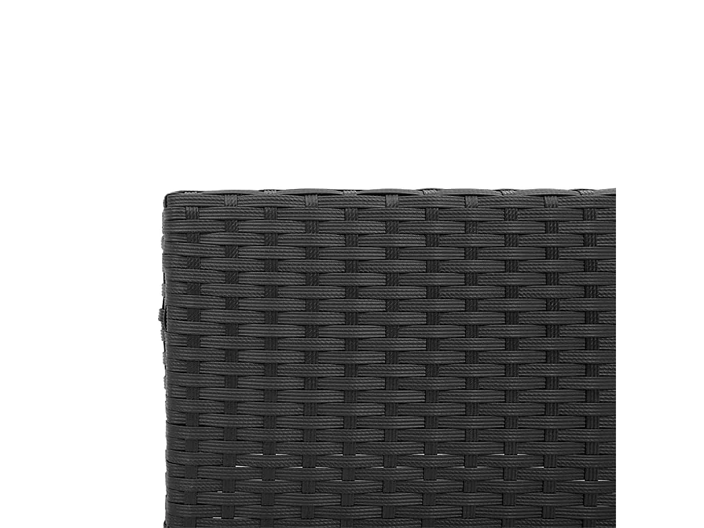 Gartensofa in L-Form mit Tisch und Kissen Schwarz Poly Rattan