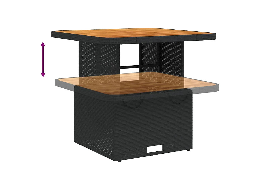 2-tlg. Garten-Sofagarnitur mit Auflagen Schwarz Poly Rattan