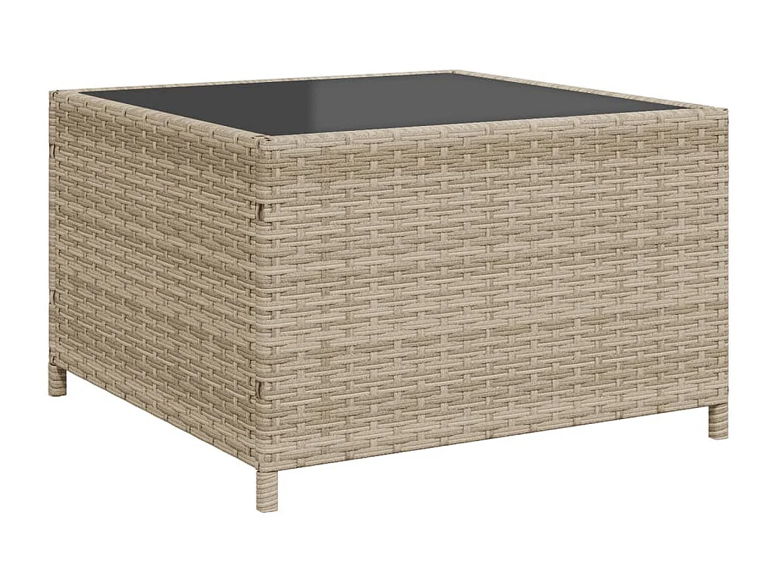 Canapé de jardin et table et coussins en forme de L gris clair