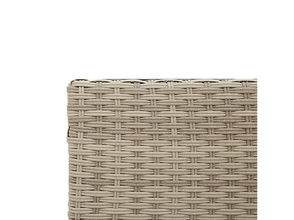 Tuinbank met tafel en kussens L-vormig poly rattan lichtgrijs