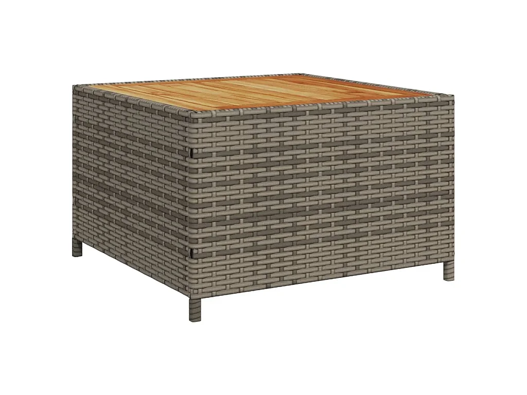 Tuinbank met tafel en kussens L-vormig poly rattan grijs