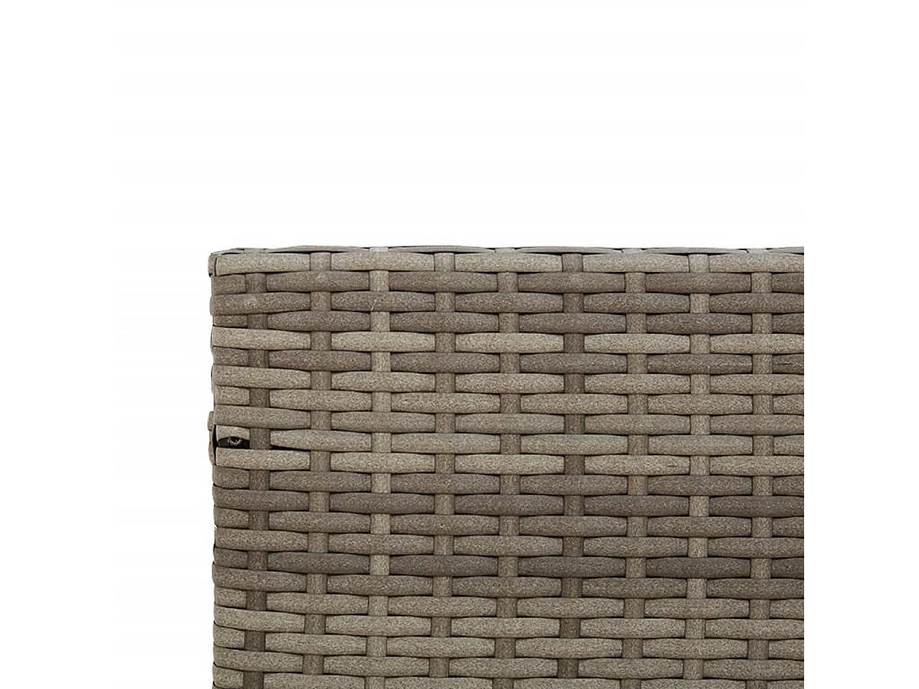 Tuinbank met tafel en kussens L-vormig poly rattan grijs