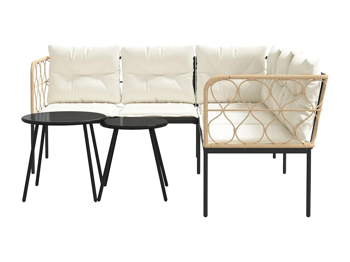 Ensemble de canapés de jardin et coussins noir acier textilène
