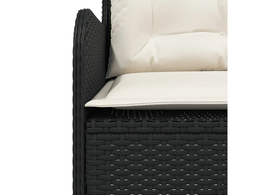 Canapés de jardin 2 pcs avec coussins Noir Résine tressée