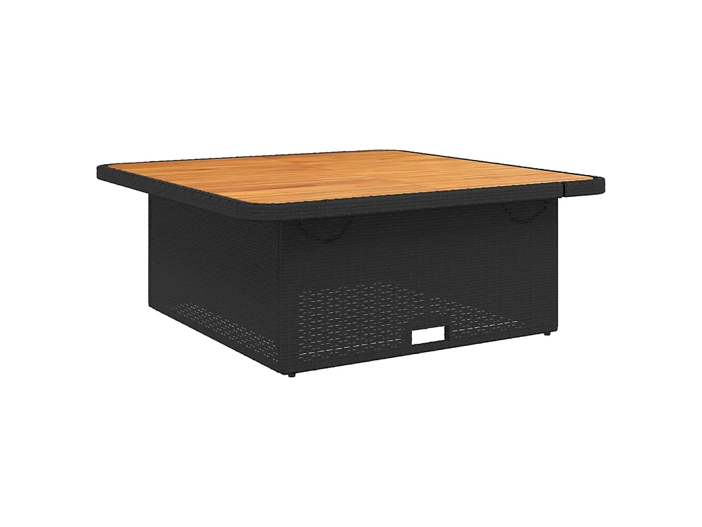 2-delige Loungeset met kussens poly rattan zwart