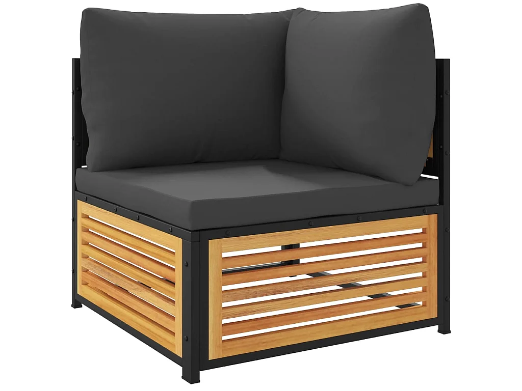 Garten-Ecksofa mit Kissen Massivholz Akazie