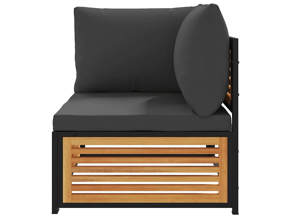 Garten-Ecksofa mit Kissen Massivholz Akazie