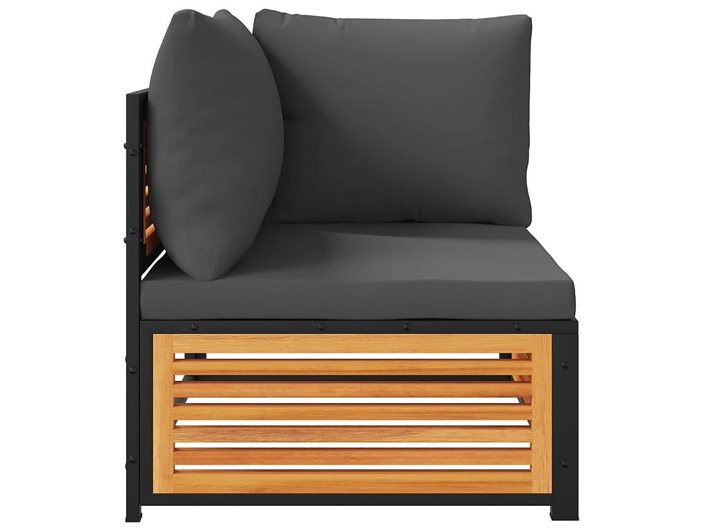 Garten-Ecksofa mit Kissen Massivholz Akazie