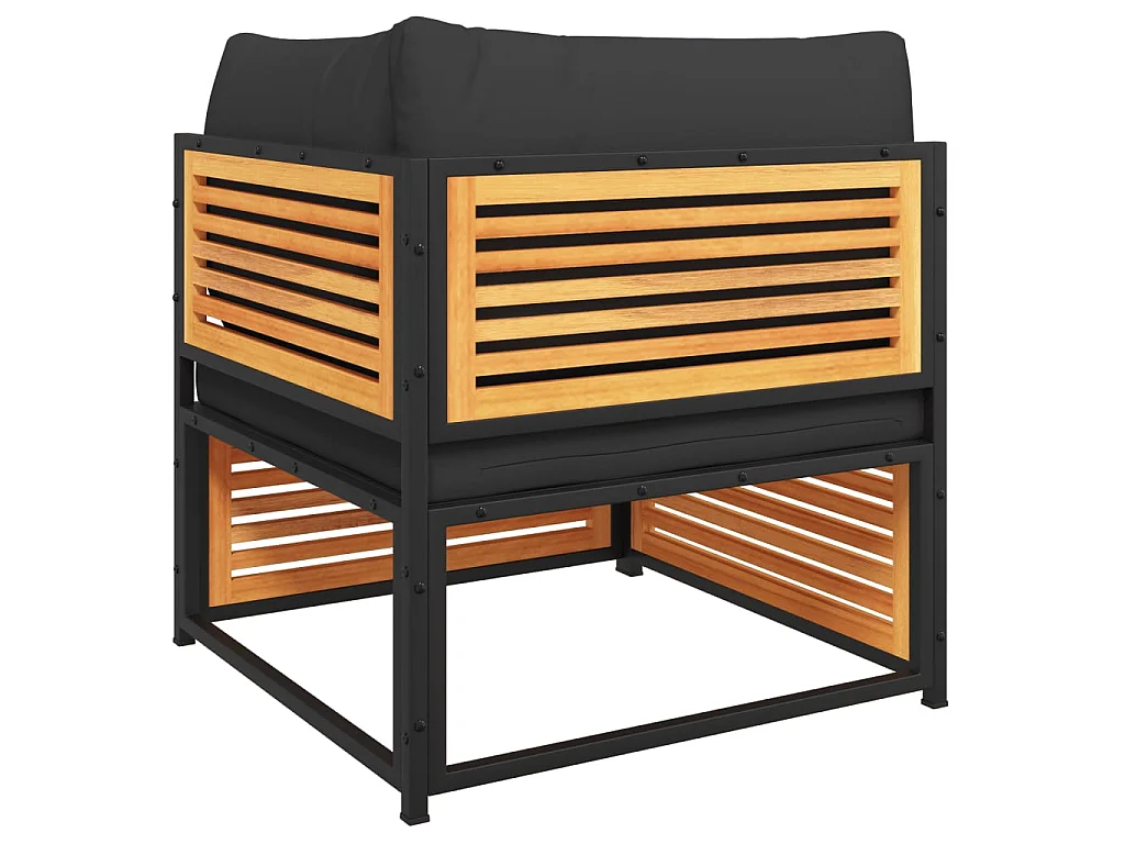 Garten-Ecksofa mit Kissen Massivholz Akazie