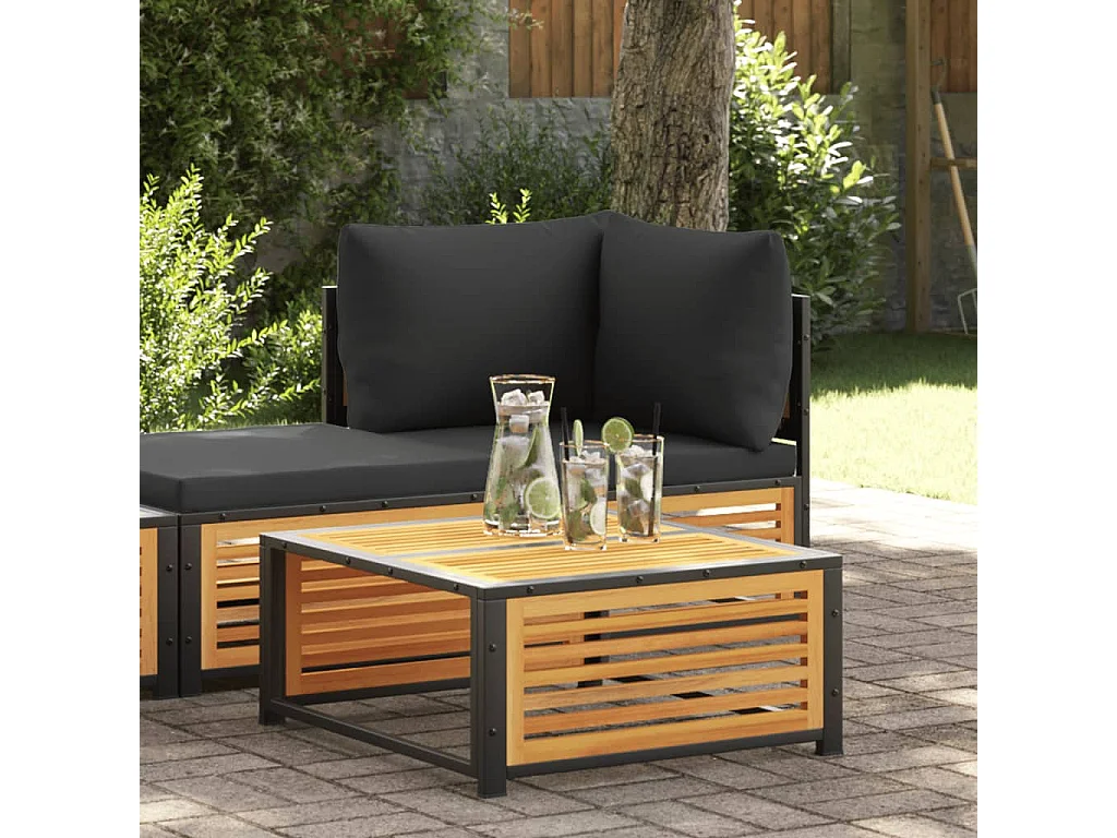 Mesa de jardim 68x68x30 cm madeira de acácia maciça