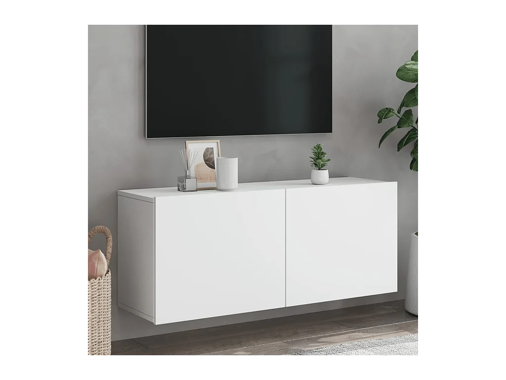 Mobile TV a Parete Bianco 100x30x41 cm