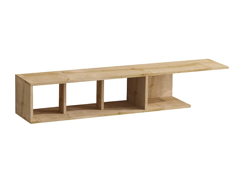 Meuble TV suspendu décor chêne saphir L150 cm - PAN